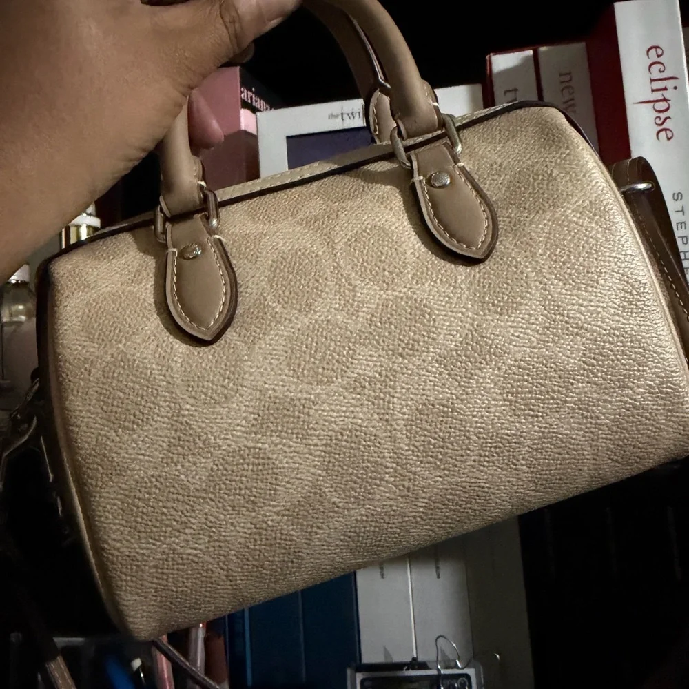 COACH Mini Rowan Crossbody In Sand/Taupe/Silver